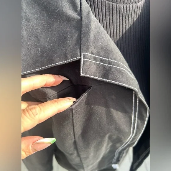 SET! MixIt Stretch Black Jacket & Wide Pants w/ Belt​​​ - Picture 6 of 11